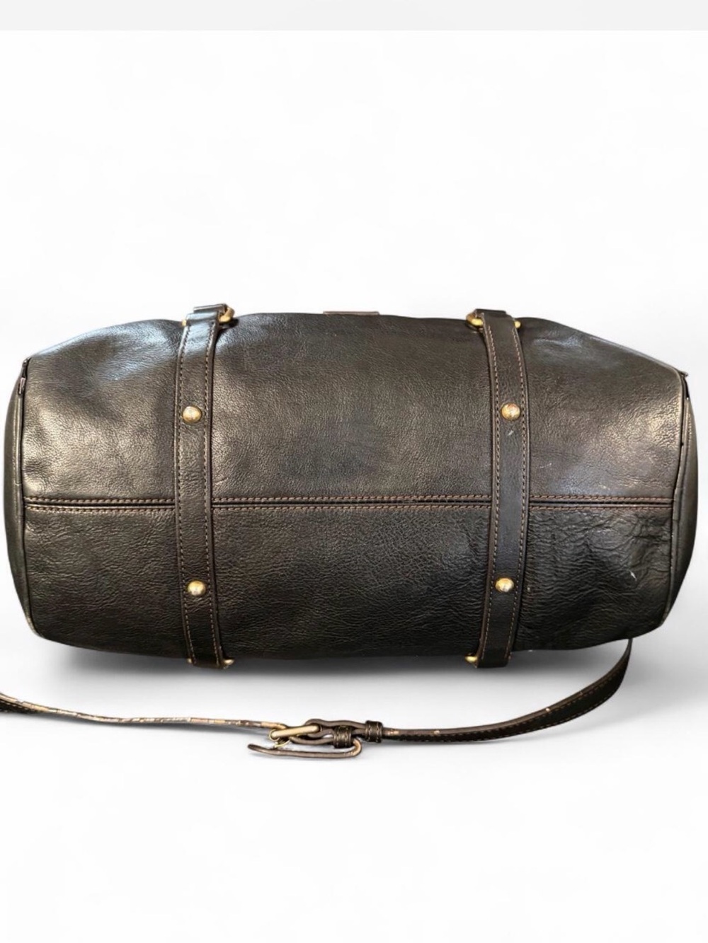 Dooney & Bourke Florentine Black Leather Satchel with Gold Hardware - Picture 5 of 14